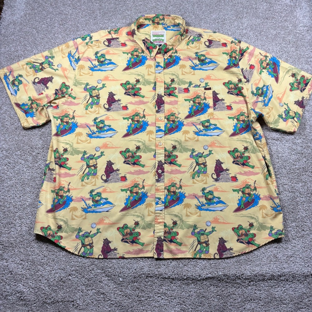 RSVLTS TMNT Turtlecation Shirt Mens 4XL Kunuflex Ninja Turtles Series 2 Yellow